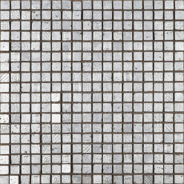 Mozaïek op net | 30x30 cm | Tilestone Wembley Silver Natuursteen mozaïek, mozaïek, grijs, zilver, glasmozaïek, badkamer, Tilestone